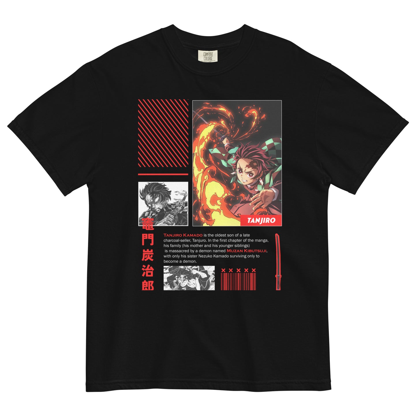 Epic Tanjiro Fire Breathing Dragon Slayer Anime T-Shirt